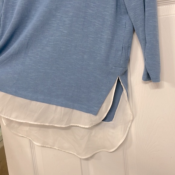 Light Blue Layered BCX Top with 3/4 Sleeves - Small - Picture 5 of 5